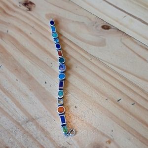 Sterling silver multi stone bracelet
